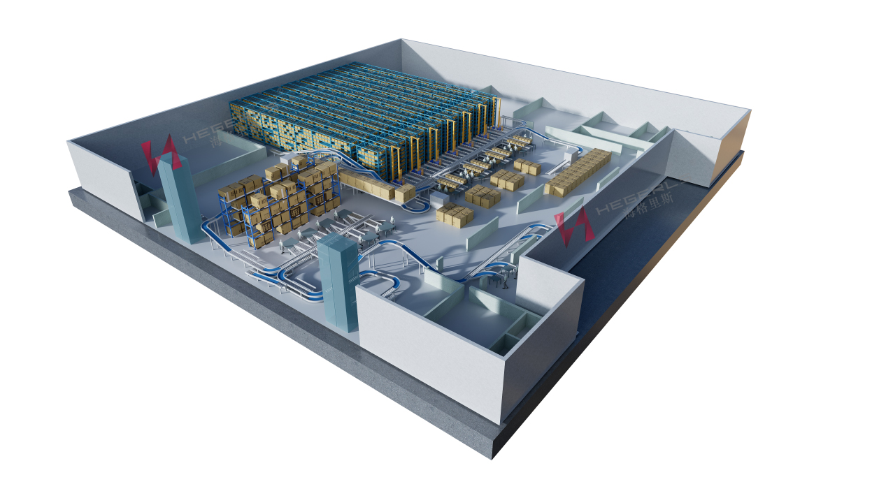 Sistema de almacenamiento inteligente con robots AI y automatización ASRS